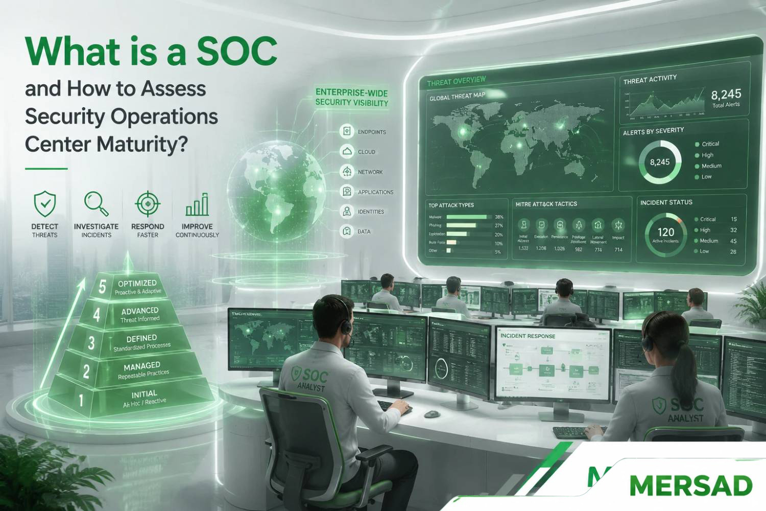 تصویر مرکز عملیات امنیت SOC و ارزیابی بلوغ امنیت سایبری
