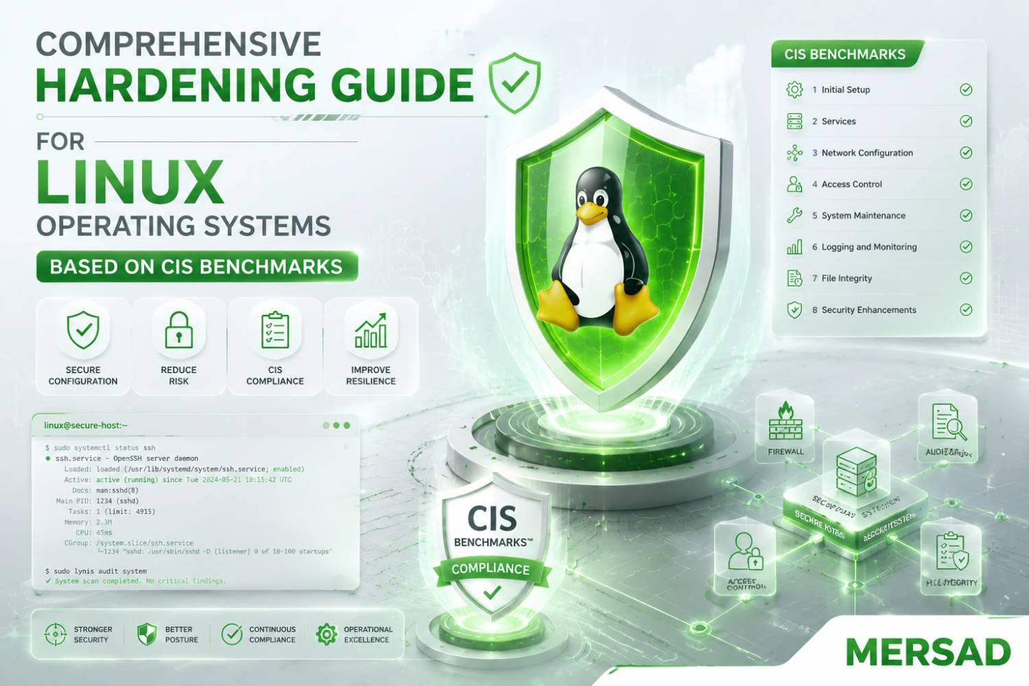 نمودار سخت‌سازی لینوکس بر اساس CIS Benchmarks