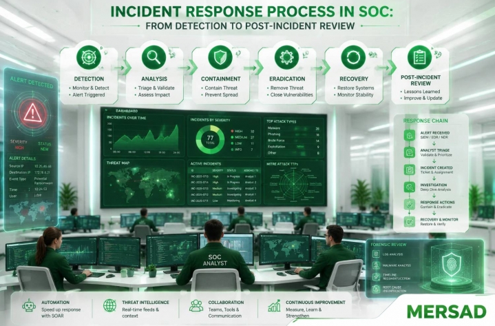 مراحل فرایند Incident Response در مرکز عملیات امنیت (SOC)